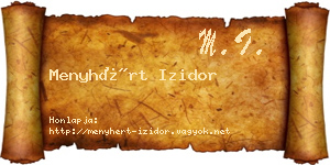Menyhért Izidor névjegykártya